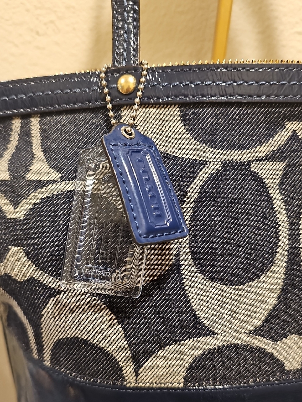 Coach Vintage Denim Tote bag with Leather trim - Picture 2 of 3